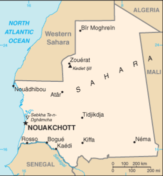 map of Mauritania