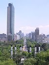 Udsigt langs Paseo de la Reforma fra Chapultepec-slottet.