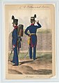 Császári-királyi aknász (k.k. Mineur) közlegény és tiszt az 1836-tól bevezetett egyenruhában.