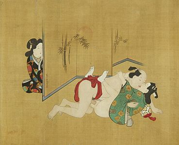 Nanshoku (male-male) shunga handscroll