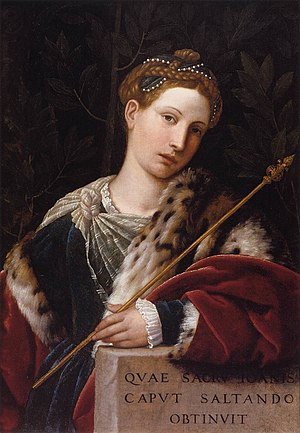 Moretto da Brescia - Porträt von Tullia d'Aragona als Salome - WGA16230.jpg
