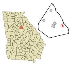 Location in Morgan County and the state of Georgia