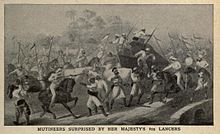 Mutineers surprised by the 9th Lancers in 1857 Muteeneers surprised by her majesty 9th Lancers.jpg
