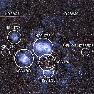 <span class="mw-page-title-main">N11 (emission nebula)</span> Emission nebula in the constellation Dorado