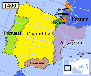 Navarra e outros estados da Península Ibérica em 1400