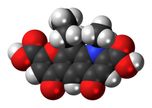 Space-filling model of the nedocromil molecule