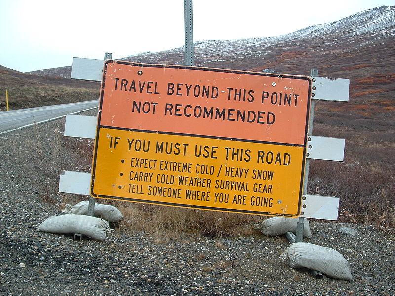 File:Nome Alaska road sign.jpg