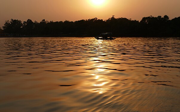 Sunset on Sukhna Lake in Chandigarh, Punjab
