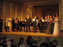 Swedish opera singers in a tribute to Kjerstin Dellert and the Ulriksdal Palace Theatre at the 40-year jubilee in 2016 of its funding, renovation and subsequent reopening Opera singers' tribute to Confidencen 2016 (1).jpg