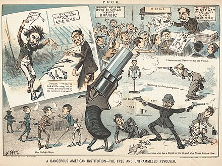 Political cartoon by Frederick Burr Opper published in Puck magazine shortly after the assassination of James A. Garfield