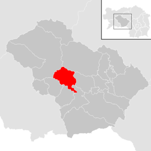 Location of the municipality of Pöls-Oberkurzheim in the Murtal district (clickable map)