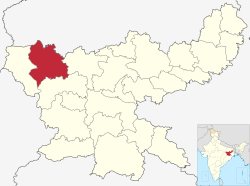 Location of Palamau district in Jharkhand