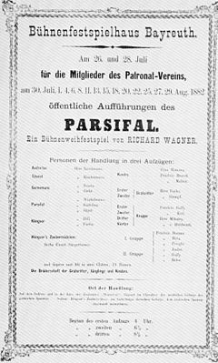 Cartaz para a estreia de "Parsifal"