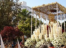 Procession with statue of the Blessed Virgin Mary of the Love of Saint Ferdinand (Maria santísima del amor de San Fernando), Cádiz.