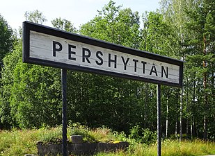 Stationsskylt "Pershyttan".