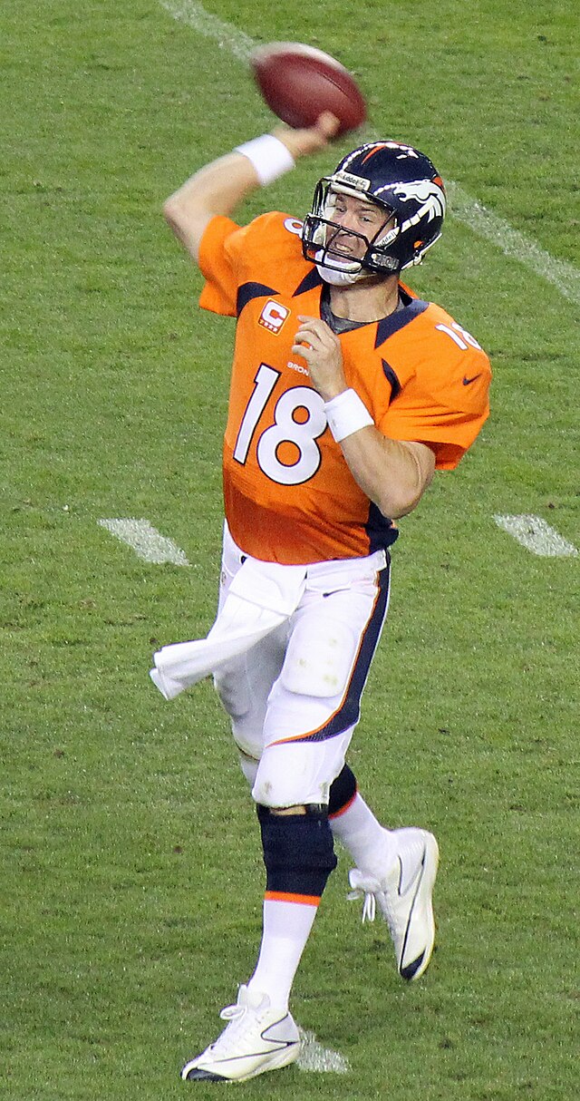 Peyton Manning throwing a football
