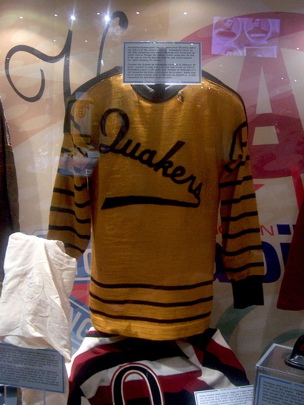 Quakers jersey in the Hockey Hall of Fame.