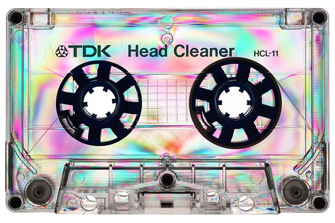 TDK Head Cleaner - White background Polarising filter aligned with direct light from polarised light source