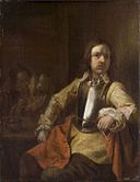 Питер де Хуч - Солдат, курящий около 1650 года, 34,7 x 27 см, масло на панели.jpg