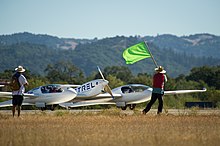 Pipistrel Taurus G4, the 2011 Green Flight Challenge winning aircraft of Pipistrel USA.com team, taxiing at the event. Pipistrel Taurus G4 taxiing at 2011 Green Flight Challenge.jpg