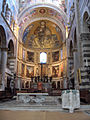 Altar and semidome with mosaic of Christ in Majesty between the Blessed Virgin and St John the Evangelist