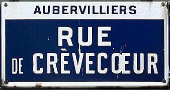 Plaque de la rue à Aubervilliers.