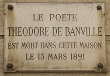 Plaque Théodore de Banville, 10 rue de l'Éperon, Paris 6.jpg
