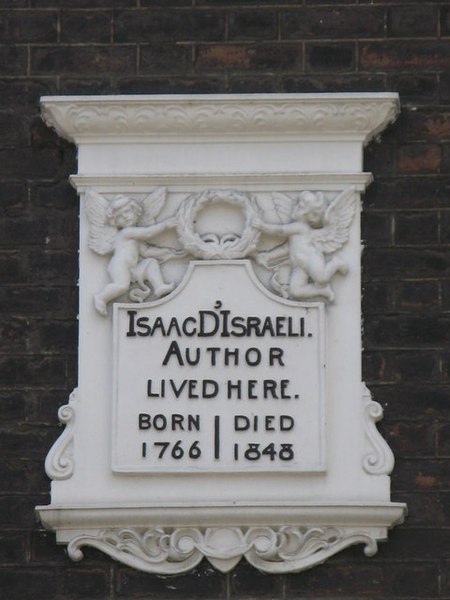 File:Plaque re Isaac D'Israeli, 6 Bloomsbury Square, WC1 - geograph.org.uk - 1304580.jpg