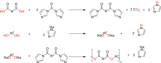 Polyester formation via reactive reagent.svg