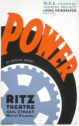 Poster for Power, a Living Newspaper play for the Federal Theatre Project (1937) Power-Living-Newspaper-Poster-1937.jpg