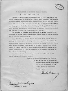 Presidential proclamation 1268 of May 9, 1914 regarding Mother's Day President Woodrow Wilson's Mother's Day Proclamation of May 9, 1914 (Presidential Proclamation 1268). - NARA - 299965.tif