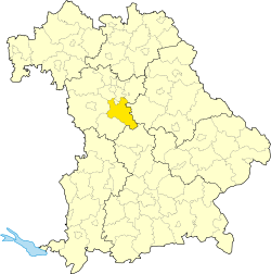 Zemský okres Roth na mapě Bavorska