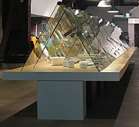 Tent-shaped displays in design museum