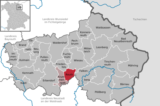 Läget för Reuth bei Erbendorf i Landkreis Tirschenreuth