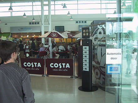 The Costa Coffee and Chargebox in the services