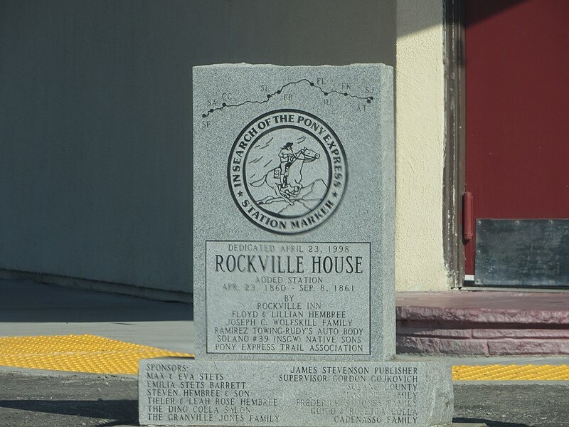 File:Rockville House Pony Express Station marker in Rockville, California.jpg