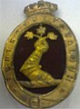 Royal Military College of Canada gilt & red velvet Victorian-era pin (Truth Duty Valour)