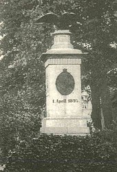 ehemaliges Bismarck-Denkmal in Ruhland, 1945 zerstört