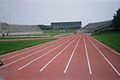 Olds/Marshall Track runs around the football field in Rynearson Stadium.