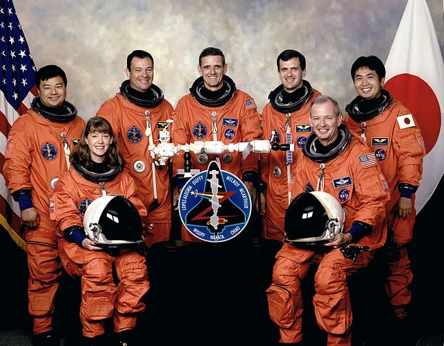 Left to right - Front: Melroy, Duffy; Back: Chiao, Lopez-Alegria, McArthur, Wisoff, WakataSpace Shuttle program← STS-106 (99)STS-97 (101) →