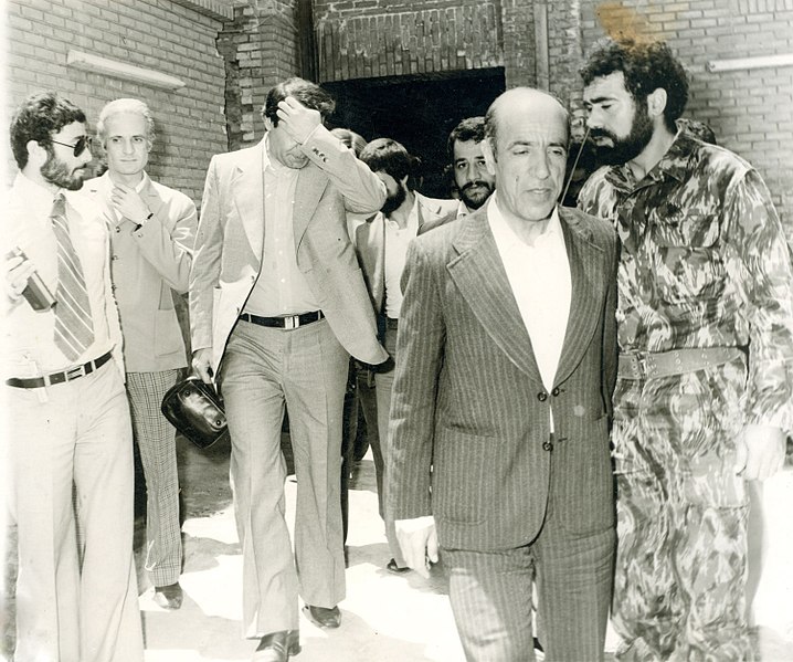 File:Sadegh Ghotbzadeh and Taher Ahmadzadeh after meeting with Abdullah Musawi Shirazi, Mashhad - 1979.jpg