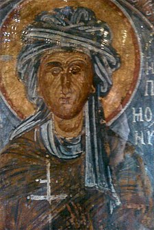 Svatá Hypomoni – ikona nalezená v jeskyni v Loutraki; foto z monastýru svatého Patapia.