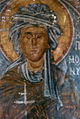 Icon of Helena Dragaš (St. Ipomoni of Loutraki), in the cave of Saint Patapios in Loutraki - Greece.