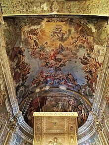 Ceiling frescoes in apse of San Sebastiano San Sebastiano (Acireale) 30 12 2019 08.jpg