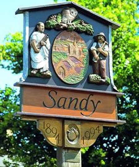 Sandy town sign