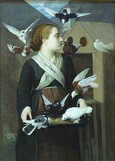 Girl with Pigeons (1875)
