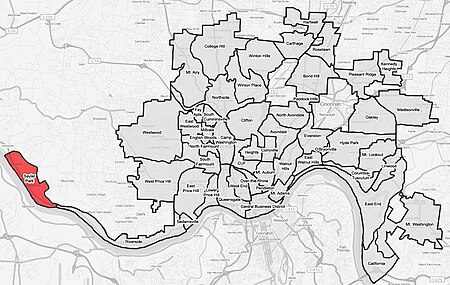 Sayler Park Cincinnati map