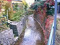 Bank reinforcement of the Pulsnitz with granite footbridges