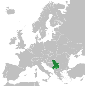 Localização de Sérvia e Montenegro
