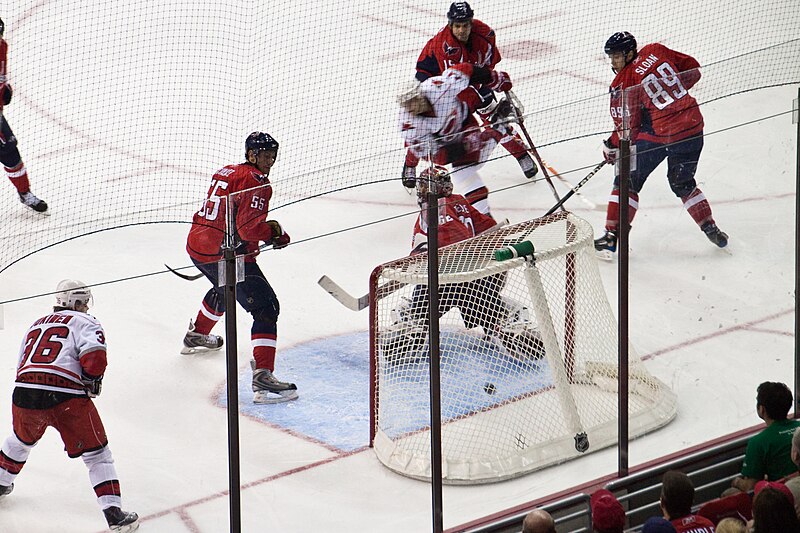 File:Sergei Samsonov slips one past Jose Theodore (4376475870).jpg